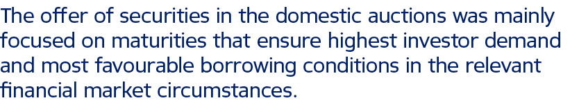 The offer of securities in the domestic auctions was mainly focused on maturities that ensure highest investor demand...
